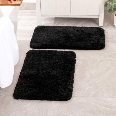 MIULEE Set of 2 Non Slip Shaggy Bathroom Rugs Extra Thick Soft Bath Mats Plush