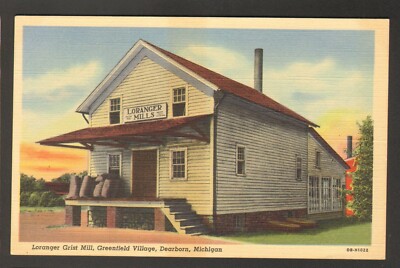 Unused Postcard Loranger Grist MIll Greenfield Village Dearborn Michigan MI