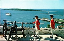 Historic Fort Mackinac Mackinac Island Michigan Soldiers Chrome Postcard