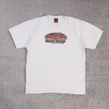 Hot Leathers South Padre Texas Motorcycles Large Off White Short Sleeve T-Shirt