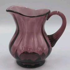 Vintage Fenton Purple Amethyst Glass Creamer Pitcher