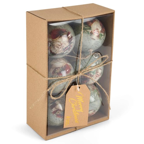 6pcs Christmas Baubles, Christmas Tree Decorations Vintage Polyfoam Xmas Baubles - Picture 47 of 47