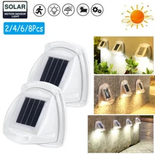 Outdoor Solar 8 LED Deck Lights Path Garden Patio Pathway Stairs Step Fence Lamp
