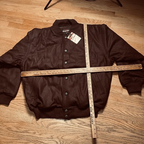 NEW Vintage Wool Blend Jacket Men 2XL REGAL WEAR Coat Dark Brown Felt - Picture 2 of 9