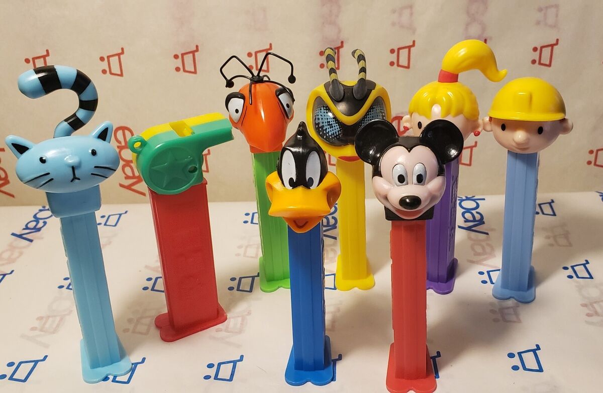 Pez Dispensers Vintage, Set of 8, Bob the Builder, Cat, Bugz Pez Dispensers Vintage, Set of 8, Bob the Builder, Cat, Bugz