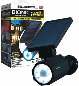 Bell + Howell Bionic Spotlight Solar Spot Light with 25 Feet Motion Sensor - NEW