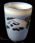 Rare Full Set Of 6 Vintage Japanese Crowned Crane Blue White, W 14 Karat Gold — photo 6