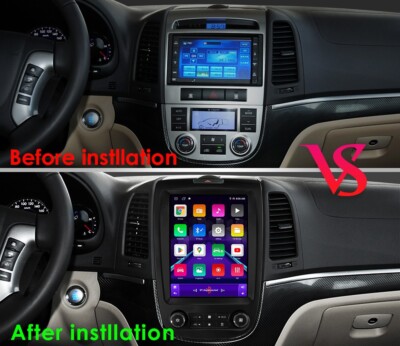 9.7'' Carplay Car Stereo Radio GPS Android 13 For Hyundai Santa Fe 2006-2012 WiFi