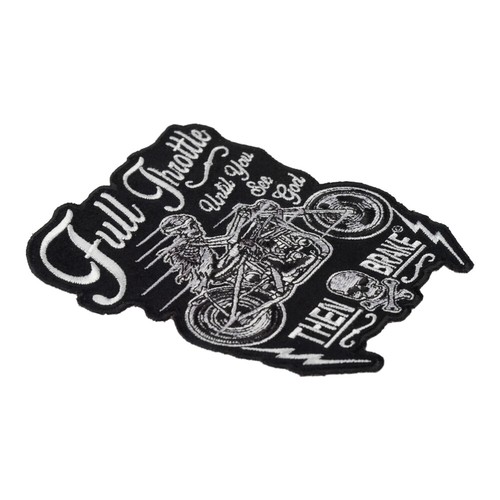 Full Throttle See God Riding Skeleton Patch, Biker Back Patches - Picture 5 of 5