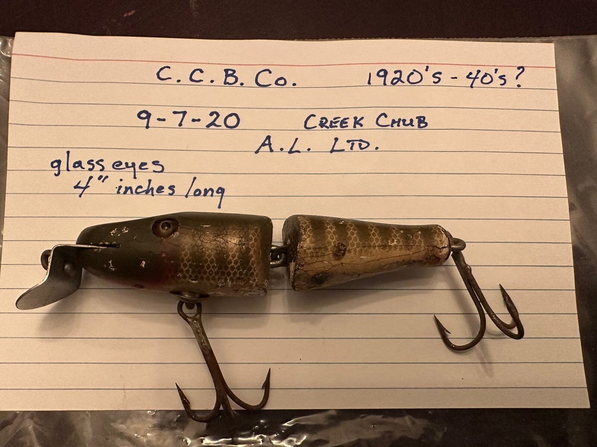 creek chub cray z fishing lures vintage Vintage C.C.B. CO. Fishing LURE Creek Chub- 4 Inches