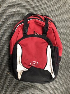 red soccer backpack