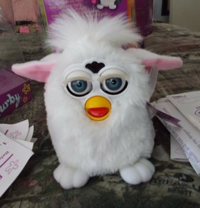 pink and white furby