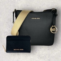 Michael Kors Tasche UmhäNgetasche Portmonee GeldböRse Jet Set Travel Schwarz Neu