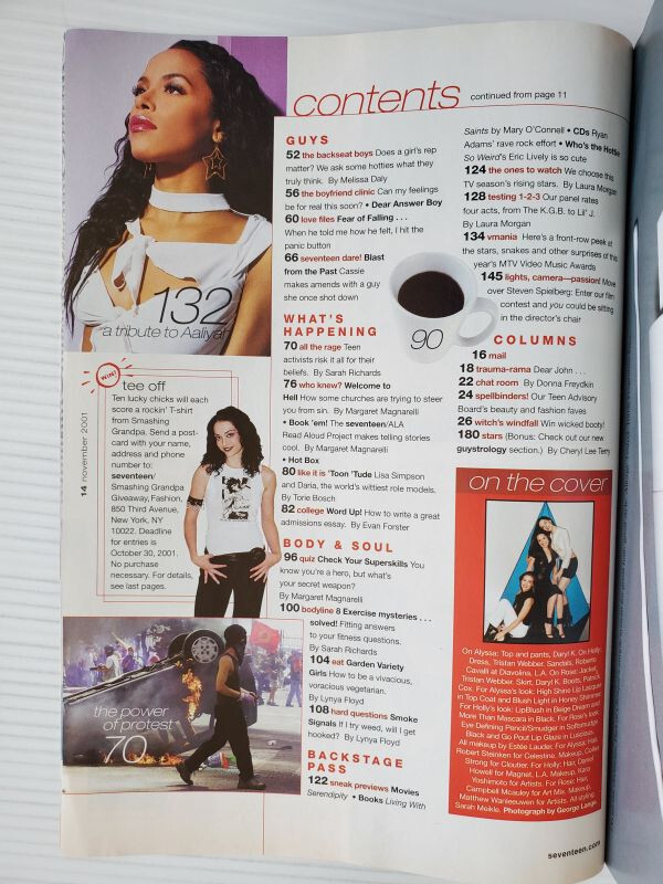 2001 SEVENTEEN magazine CHARMED Alyssa Milano AALIYAH Alexis