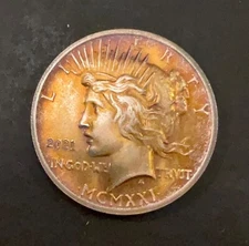 1921 Peace Dollar Hi-Relief Overstrike Broken Sword Antiqued MCMXXI Dan Carr /11