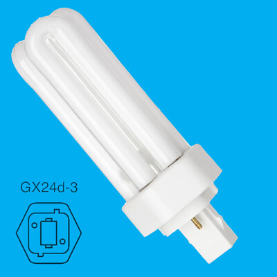 1x 32W Low Energy GX24D-3 2 Pin Stick 2700K warmweiß CFL Glühbirne Lampe