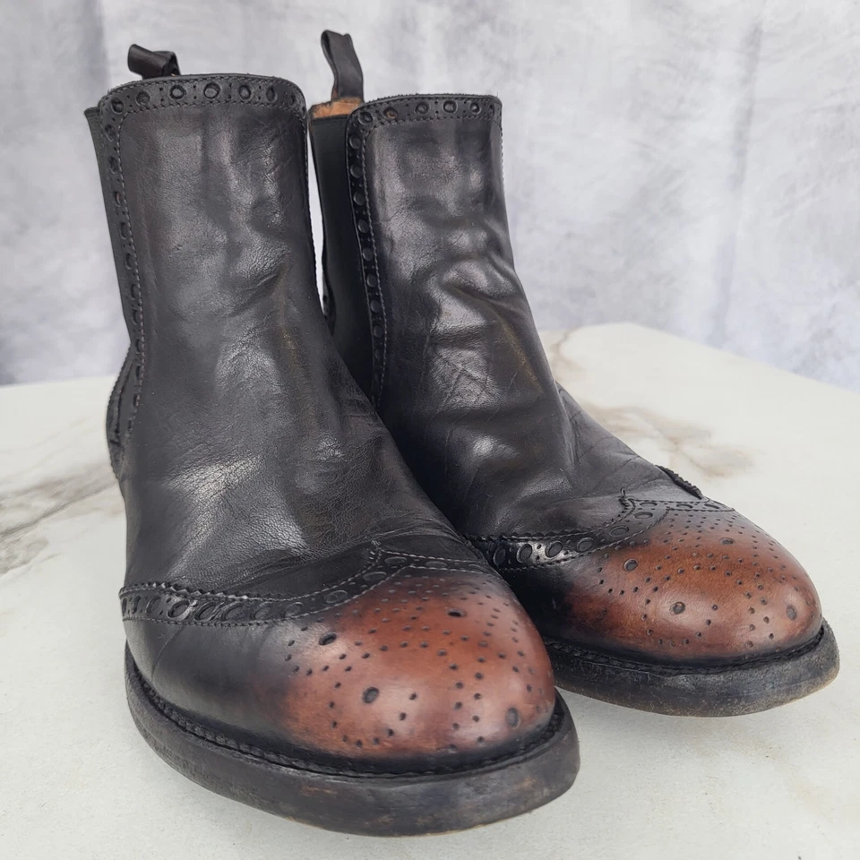 Botas Chelsea Alberto Fasciani pátina punta de ala para mujer talla 36,5 marrón EE. UU. Foto 3 de 4