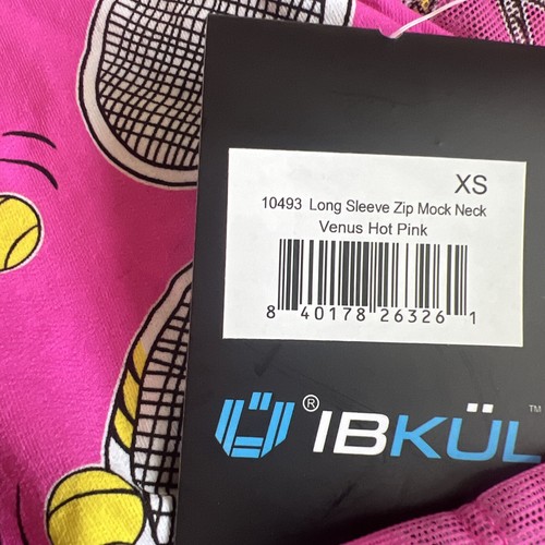 Chemise simulée zippée manches longues IBKUL neuve avec étiquette taille XS extra petite Vénus rose vif tennis - Photo 3/6