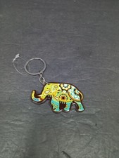   Acrylic Floral Elephant Keychains Purse Key Ring Novelty Animals Jewelry Charms