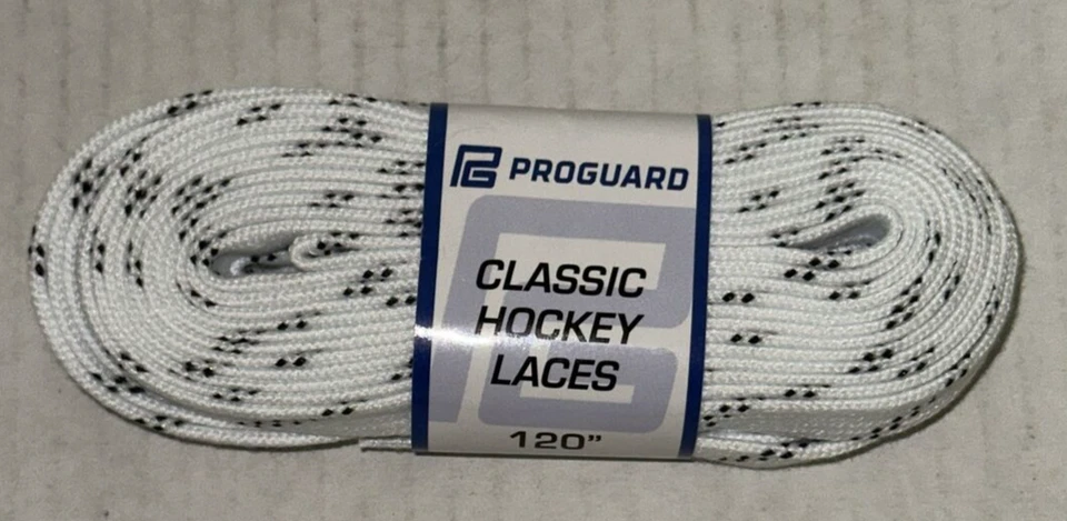 PROGUARD Pro Guard Classic Hockey Figure Ice Skate Laces 120" White Non Waxed NOS