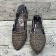 SKECHERS Cleo Honeycomb Air Cooled Memory Foam Flat Slip on Shoes Taupe Size 8.5
