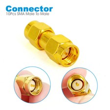 10 pcs SMA M to SMA M RF Coaxial Connector Adapter for Walkie Talkie Antenna