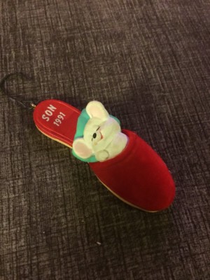Christmas Ornament 1991 Son Fun Love Hallmark Slipper Mouse Sleeping