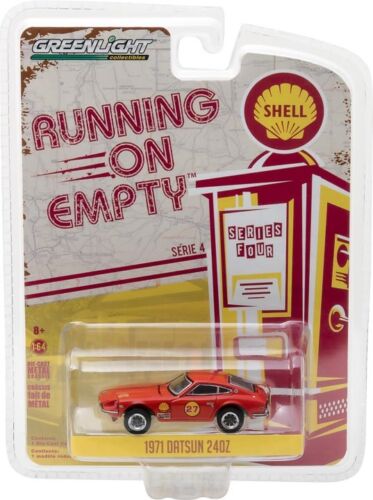 1971 DATSUN 240Z SHELL OIL RUNNING ON EMPTY 4 1/64 DIECAST BY GREENLIGHT 41040 E
