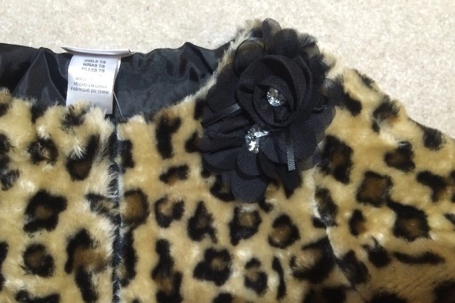 Emily West piel sintética leopardo encogerse de hombros - Niña Talla 7/8 - NUEVO $36 Foto 2 de 4