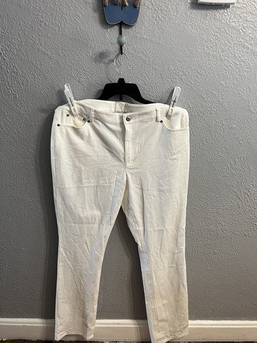 Doncaster Collection Women's Slacks White Stretch Waist Size 14M