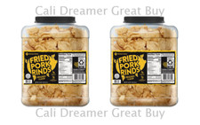 2 Packs Member's Mark Original Fried Pork Rinds 16 oz. Tub Crunchy Snacks Chips