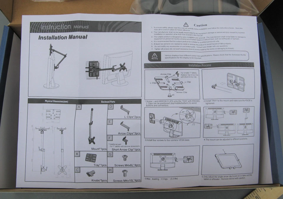 Lot 3 Tablet / E-reader Universal Mount Planar VESA Monitor Adjustable Arm - Image 4 of 4