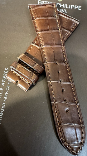 Patek Philippe Watch Strap A63-B 24 x 18 mm BROWN Alligator Swiss Made NWT - Picture 3 of 14