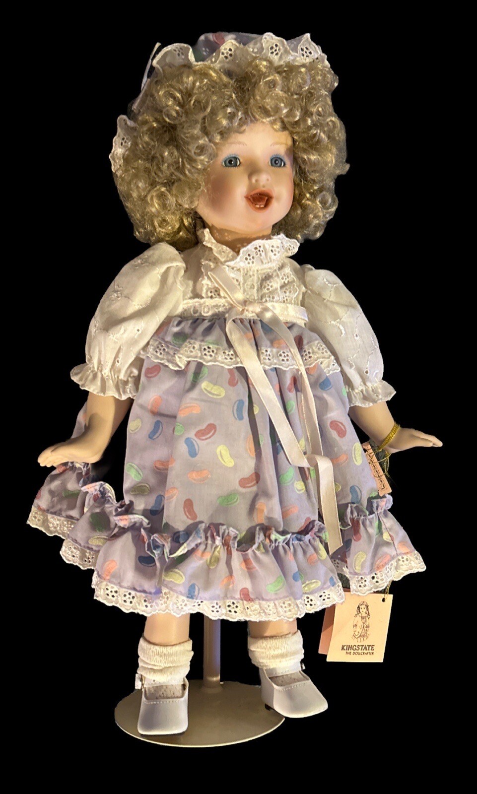 Kingstate The Dollcrafter "Jellybean" Porcelain Doll With Stand And