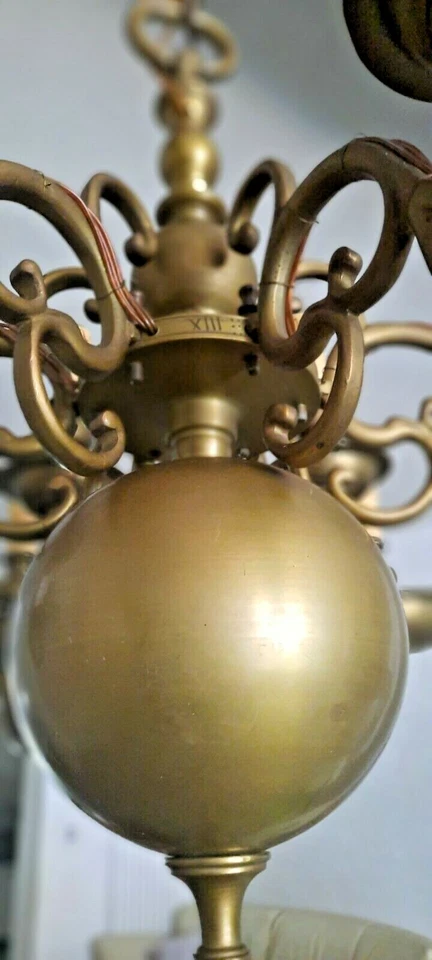 Lámpara de araña holandesa antigua Flemisch Foto 3 de 4