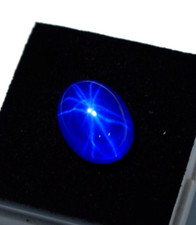 15CT AAA Quality Certified BLUE Star Sapphire Cabochon Oval Shape Loose Gemstone