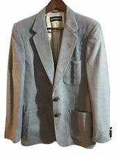 Lanvin Paris Jacket Mens 38R Gray Feather Suede Blazer