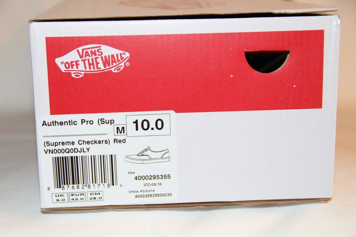 Supreme x Vans Authentic Red Checker Logo (Size 10) | eBay Supreme x Vans Authentic Red Checker Logo (Size 10) | eBay