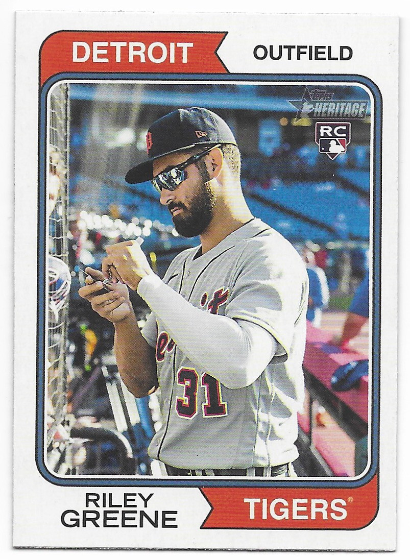 2023 Topps Heritage Image Variation Riley Greene (#48) Tigers RC SP