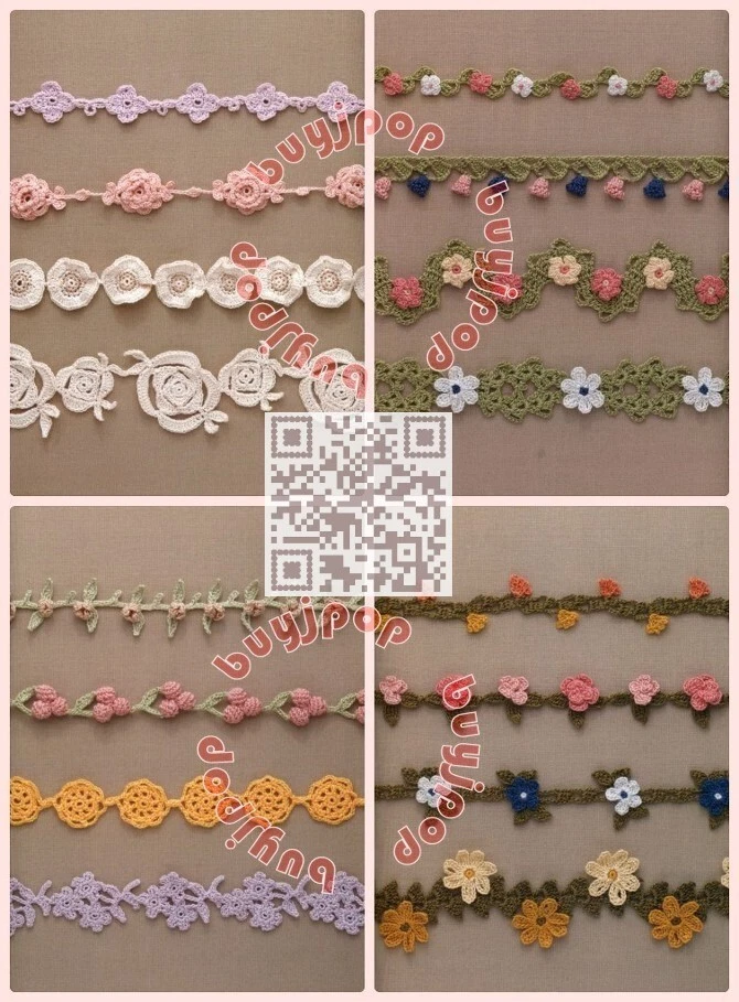 Out-Of-Print SC Japanese Craft Pattern Book Crochet Lace Work Edging Braid 100 - Image 3 of 4