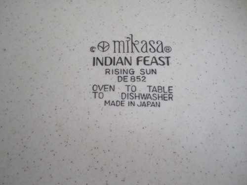 Piatto da tritare vintage anni 70 Mikasa Indian Feast Sol Levante 12 1/4" - Foto 4 di 4
