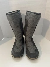 SOREL The Campus Tall Boots Winter Snow Grey Felt Quilted SIZE 7
