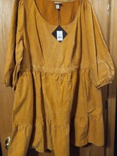 Women's copper/mustard  Ava & Viv Balloon 3/4 Sleeve A-Line Dress size X,   