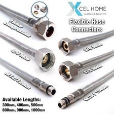 M10 M12 1/2" 3/8" 15mm Compression Kitchen Basin Mixer Flexi Hose Tap Connectors