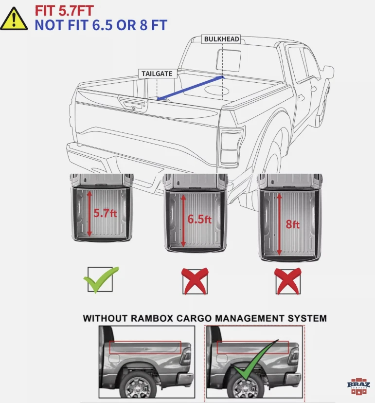 Laderaumabdeckung Für 2019-25 RAM 1500 5.7 FT (Roll Up) - Bild 4 von 4
