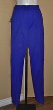 Ladies VTG 1970s Dark Blue Herringbone Textured Poly Dress Pants Sz 10 NWT