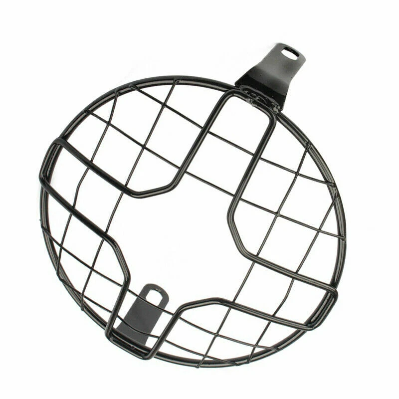 Cubierta protectora de malla de faros retro vintage de 6,5" para motocicleta negra T Foto 3 de 4