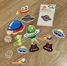 Listing image for 14 x Space themed Iron/Sew On Patches, UFO/UAP, Aliens, Comets, Cosmos
