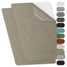 2 Pack Self-Adhesive Linen Fabric Repair Patches 8x11 inch Khaki Color