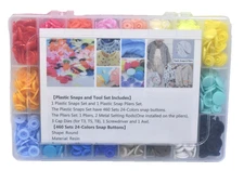 460 Piece 24 Colors Plastic Snap Buttons Set For Sewing Fasteners Clothing